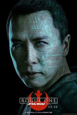 Plakat przedstawiający Chirrut Îmwe.